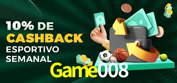 10% de bônus de cashback na Game008